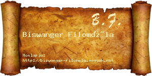 Biswanger Filoméla névjegykártya